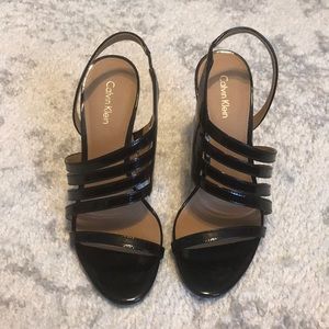 Calvin Klein dress sandal high heels 7.5 black